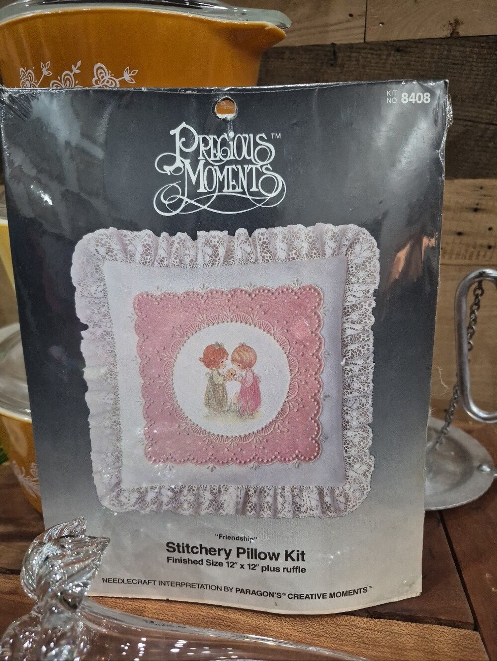 Vintage Precious Moments Cross Stitch "Friendship" Pillow Kit 12 X 12